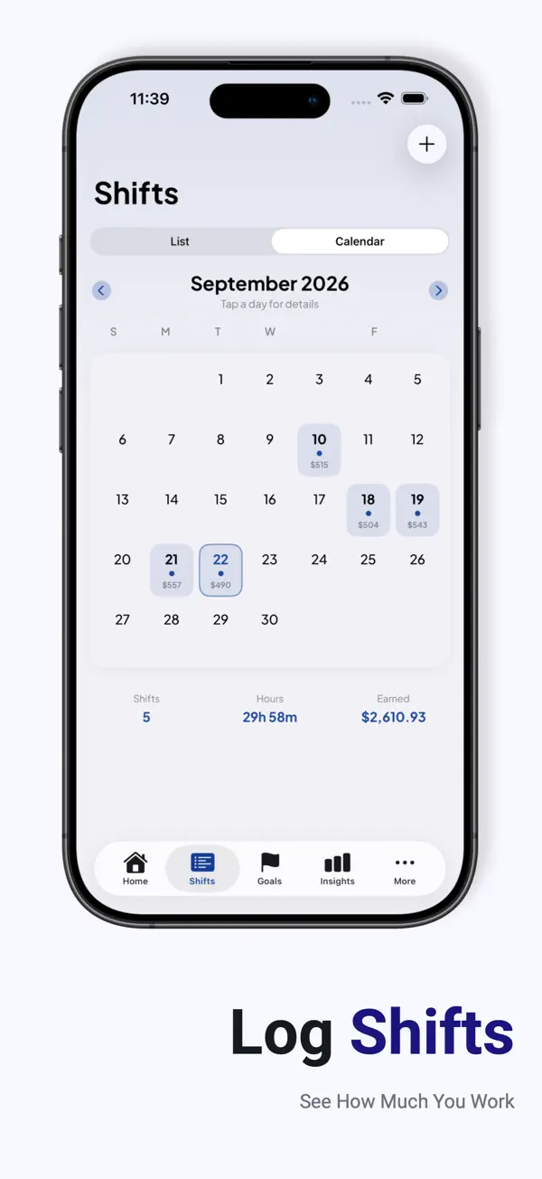 GratTrack: Log shifts in seconds.